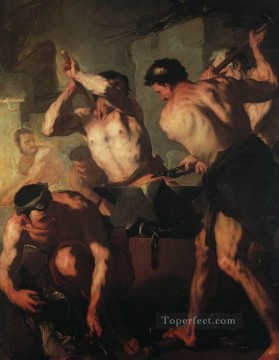 Luca Giordano Painting - The Forge Of Vulcan Baroque Luca Giordano